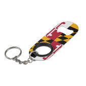 Maryland State Flag Design Mini Flessenopener (Voorkant Gekanteld)