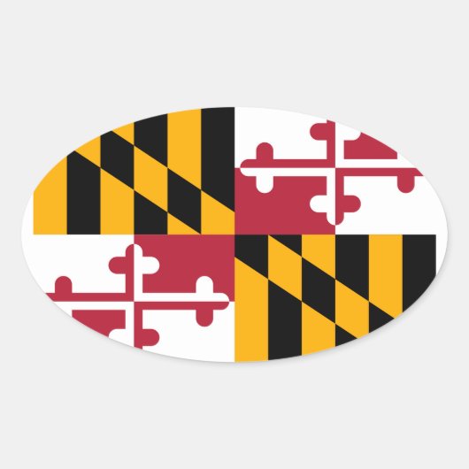 Maryland State Flag Design Ovale Sticker (Voorkant)