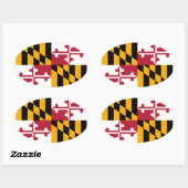 Maryland State Flag Design Ovale Sticker (Vel)