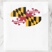 Maryland State Flag Design Ovale Sticker (Tas)