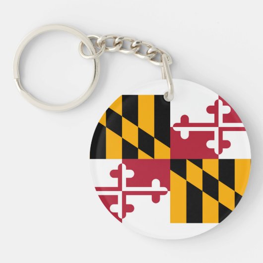 Maryland State Flag Design Sleutelhanger (Voorkant)