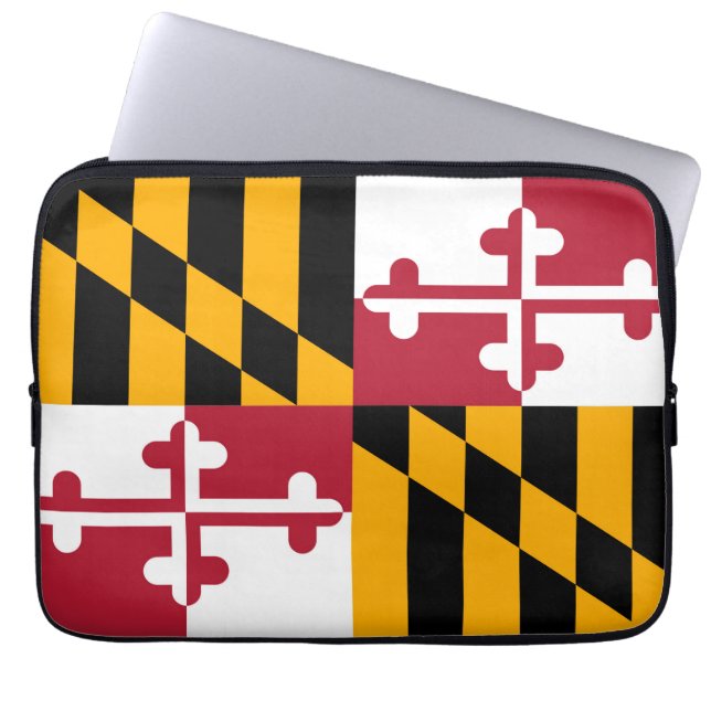 Maryland State Flag Design Style Laptop Sleeve (Voorkant)