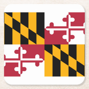 Maryland State Flag Design Vierkante Kartonnen Onderzetter
