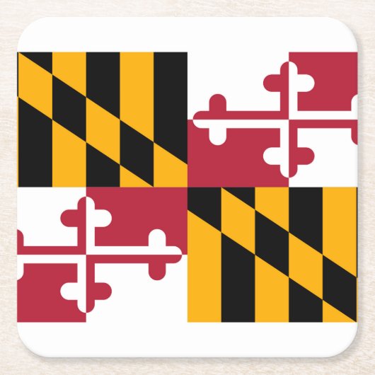 Maryland State Flag Design Vierkante Kartonnen Onderzetter (Voorkant)