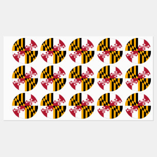 Maryland State Flag Festive Design Labels