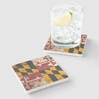 Maryland State Flag op Old Wood Grain