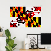 Maryland State Flag Pop Art Poster (Thuiskantoor)