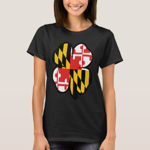 Maryland State Flag Shamrock C Irish St Patricks D T-shirt