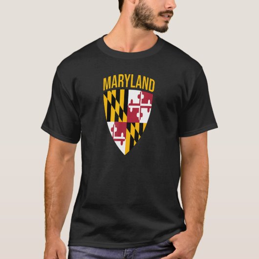 Maryland State Flag Shield Md Baltimore Pride T-shirt (Voorkant)
