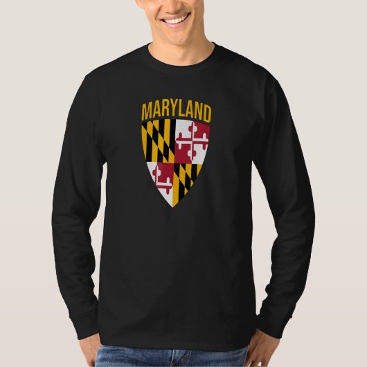 Maryland State Flag Shield Md Baltimore Pride T-shirt (Voorkant)