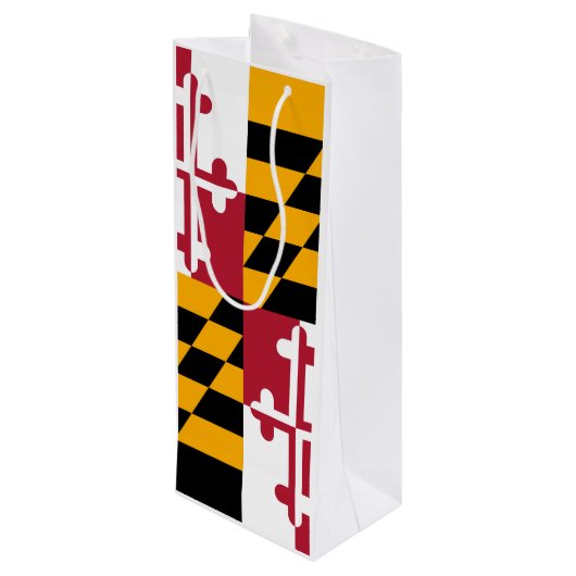 Maryland State Flag Style Decor Wijn Cadeautas (Achterkant Gekanteld)