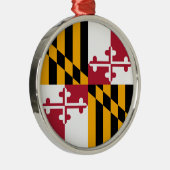 Maryland State Flag Stylish Graphic Metalen Ornament (Rechts)