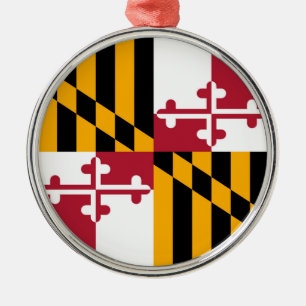 Maryland State Flag Stylish Graphic Metalen Ornament