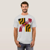 Maryland State Flag Stylish T-shirt (Voorkant volledig)