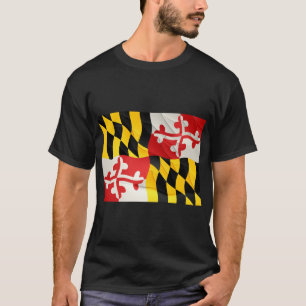 Maryland State Flag T Shirt w/Wave Effect