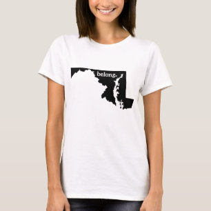 Maryland State Map Belong T-shirt