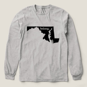 Maryland State Map Belong Tri-Blend Shirt