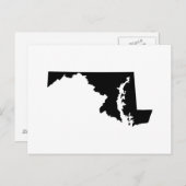 Maryland State Outline Briefkaart (Voorkant / Achterkant)