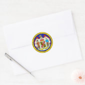 Maryland State Seal Ronde Sticker (Envelop)