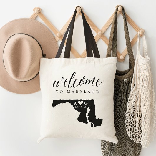 Maryland State Silhouette Wedding Welkom Tas