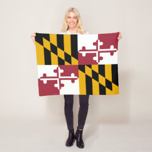 Maryland State Vlag Fleece Deken