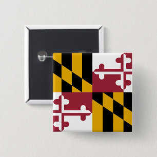Maryland State Vlag Verenigde Staten Vierkante Button 5,1 Cm