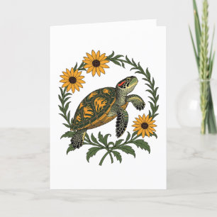 Maryland Terrapin en Black Eyed Susan Bloemen Feestdagen Kaart