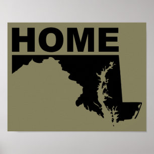 Maryland Thuis Weg Van State Poster Bord