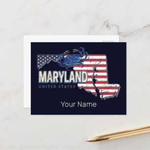 Maryland Verenigde Staten Retro State Kaart  Veren