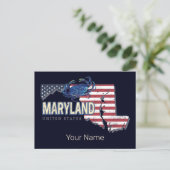 Maryland Verenigde Staten Retro State Kaart Veren (Staand voorkant)