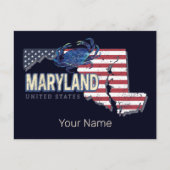 Maryland Verenigde Staten Retro State Kaart Veren (Voorkant)
