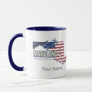 Maryland Verenigde Staten Retro State Kaart Veren Mok