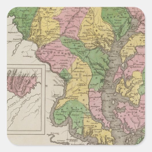 Maryland Vierkante Sticker (Voorkant)