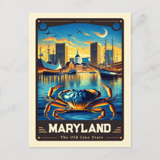 Maryland | Vintage van patriottische spirit Briefkaart