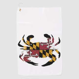 Maryland Vlag Blauwe Krab Golf Handdoek