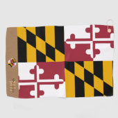 Maryland vlag en maryland monogrammen/golfhanddoek golfhanddoek (Horizontaal)
