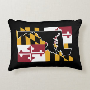 Maryland vlag met vorm decoratief kussen