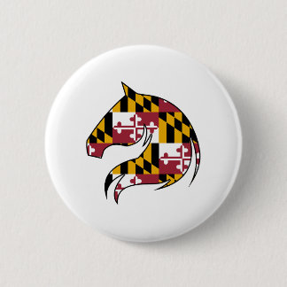 Maryland Vlag Paard Knop Ronde Button 5,7 Cm