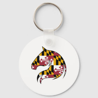 Maryland Vlag Paard Knop Sleutelhanger