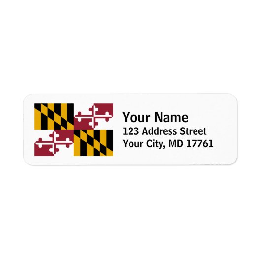 Maryland Vlag Retouradres Labels (Voorkant)