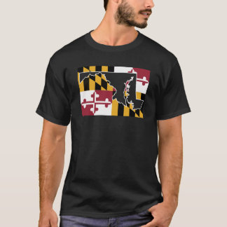 Maryland vlag/staat (groot) t-shirt
