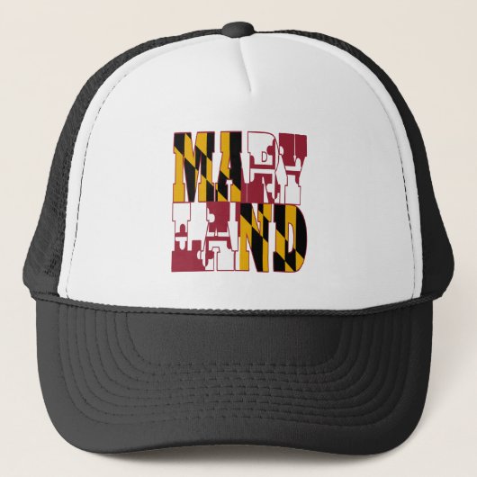 Maryland vlag tekst trucker pet (Voorkant)