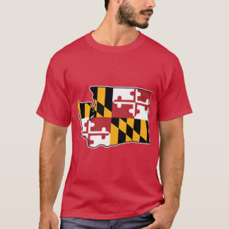 Maryland Vlag Washington State Kaart Oversized T-shirt