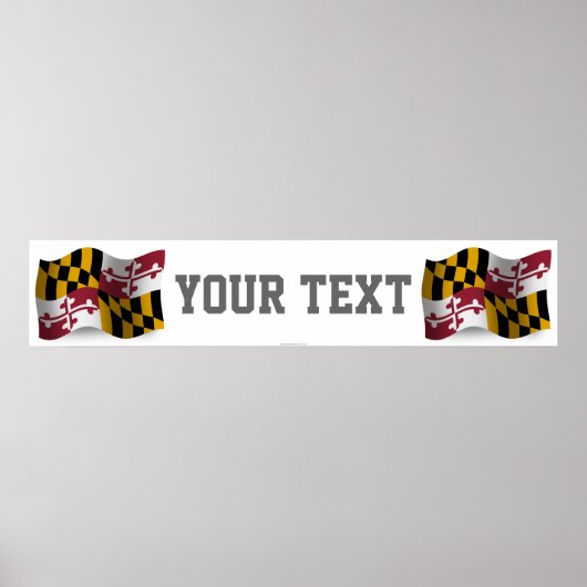 Maryland Waving Flag Banner Poster (Voorkant)