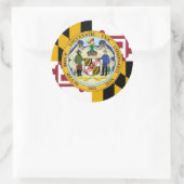 Marylander Flag & Seal Design, Vlag van Maryland Ronde Sticker (Tas)