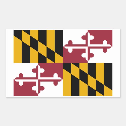 Marylander Flag, vlag van Maryland Rechthoekige Sticker (Voorkant)
