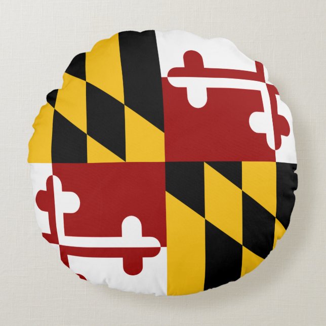 Marylandvlag Rond Kussen (Voorkant)