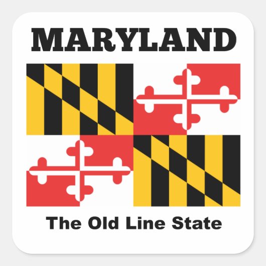 Marylandvlag Vierkante Sticker (Voorkant)