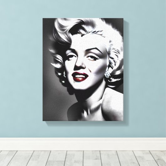 Marylin Monroe Portrait Canvas Afdruk (Insitu (Houten vloer))