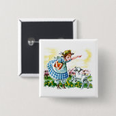 Mary's Lamb Vierkante Button 5,1 Cm (Voorkant /achterkant)